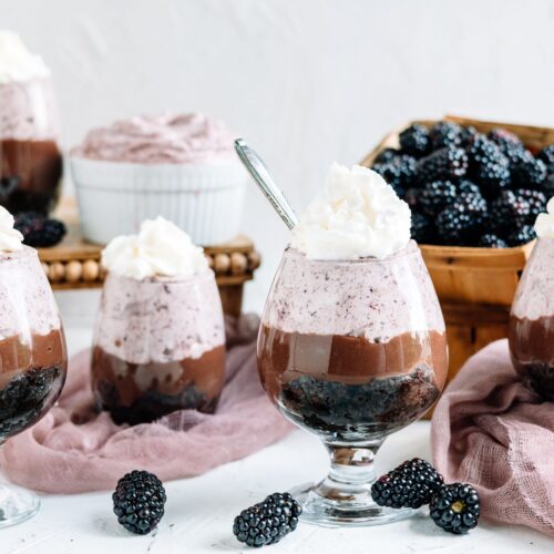 How to Make Chocolate Marionberry Mousse Trifles
